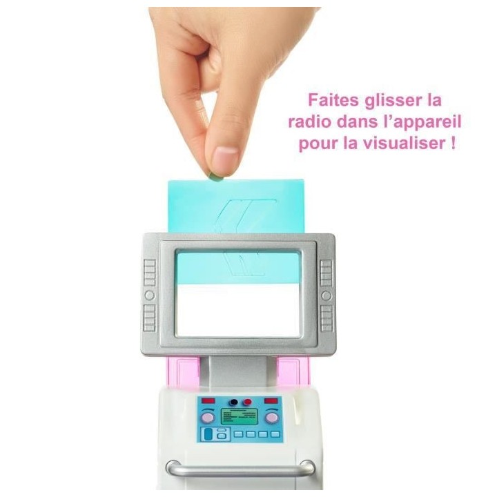 Barbie - Coffret Clinique de Barbie avec poupée Docteur brune et plu