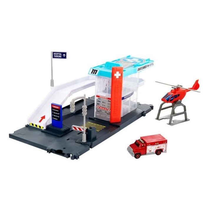 MATCHBOX Playset Helicoptere - Circuit / Petite Voiture - 3 ans et +