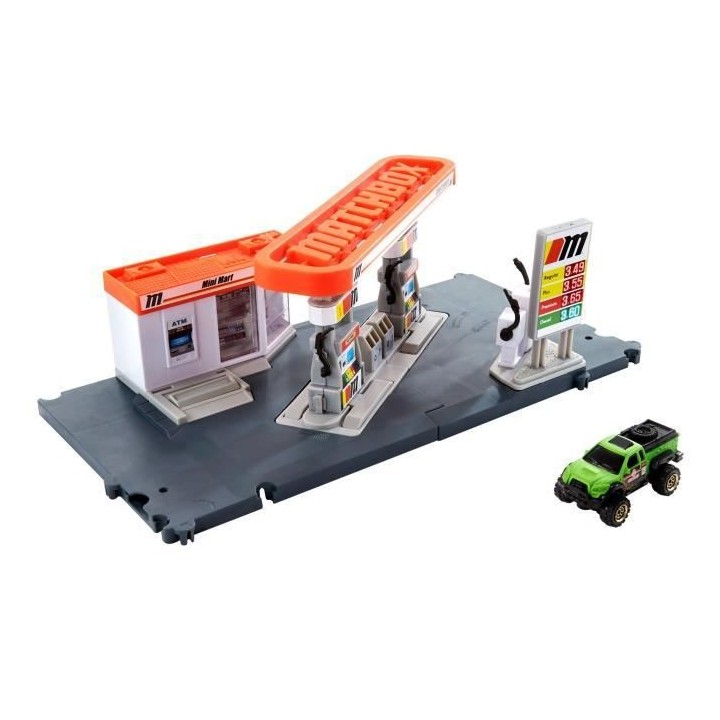 MATCHBOX Playset Station Essence - Circuit / Petite Voiture - 3 ans et