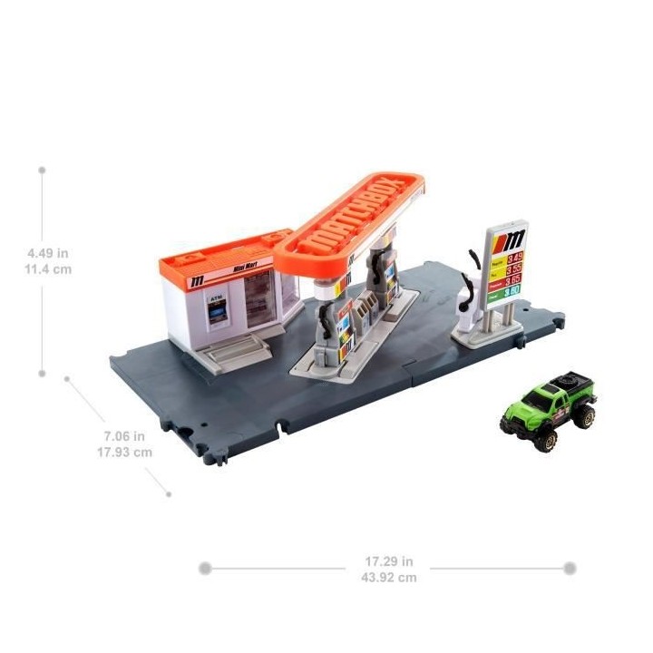 MATCHBOX Playset Station Essence - Circuit / Petite Voiture - 3 ans et