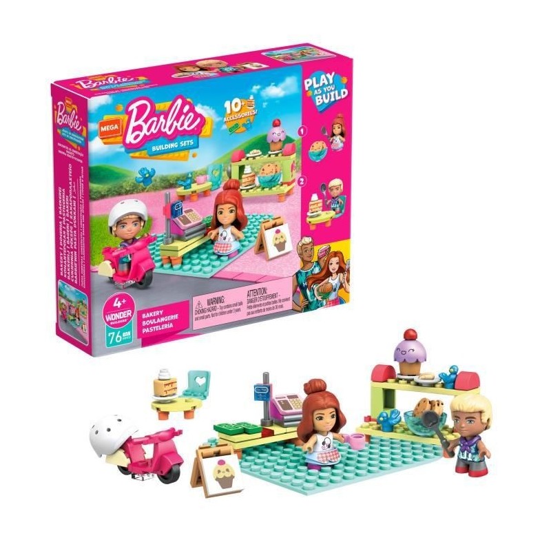 Mega Construx Barbie - Coffret Boulangerie-Pâtisserie - Jeu de construction - Des 4 ans