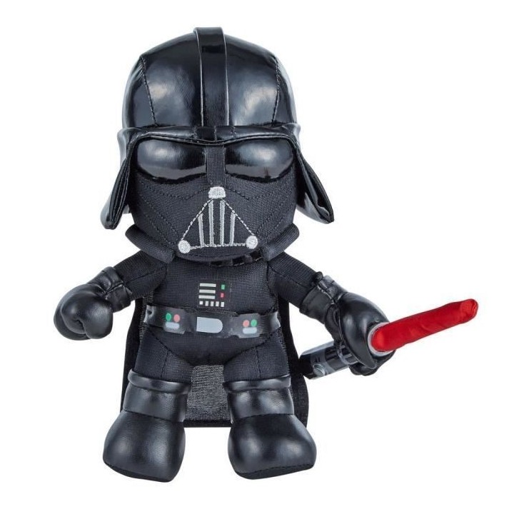 Star Wars - Peluche Dark Vador Star Wars, environ 20 cm, avec sabre lu