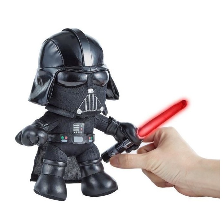 Star Wars - Peluche Dark Vador Star Wars, environ 20 cm, avec sabre lu