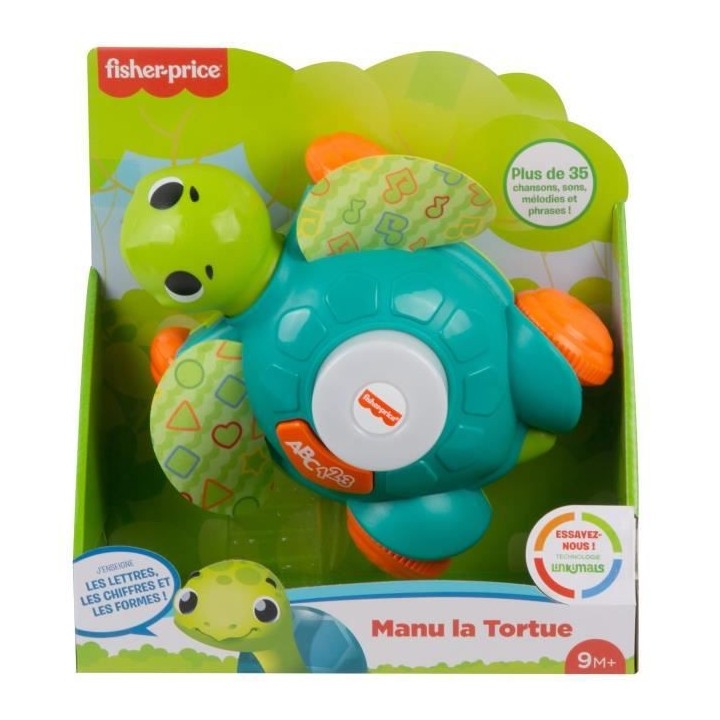 Fisher-Price - Linkimals Manu la tortue - Jouet d'éveil - Des 9 mois