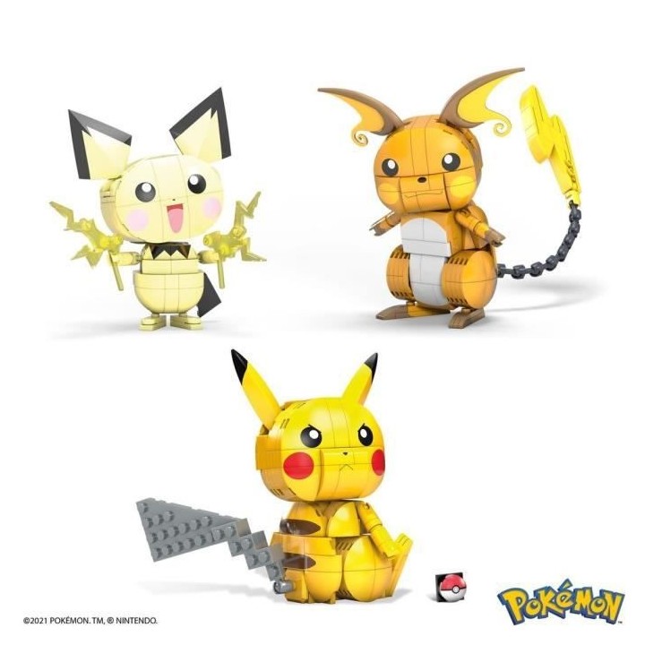Mega Construx - Pokémon Coffret Trio Évolution Pikachu - Jeu de cons