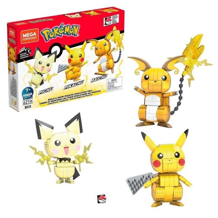 Mega Construx - Pokémon Coffret Trio Évolution Pikachu - Jeu de cons