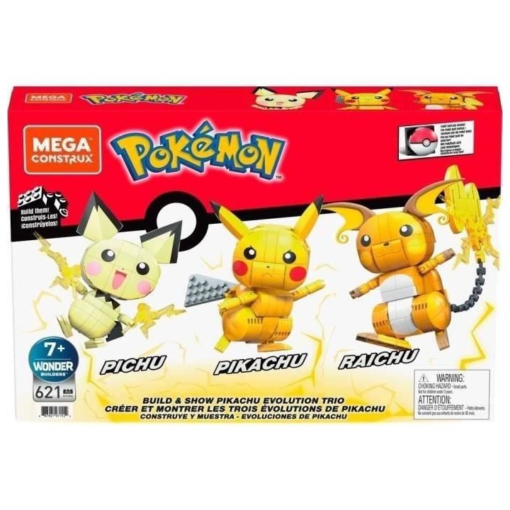 Mega Construx - Pokémon Coffret Trio Évolution Pikachu - Jeu de cons