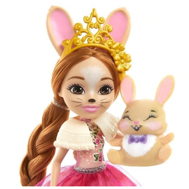 ENCHANTIMALS Poupée Brystal Lapin 15 cm et Lapereaux