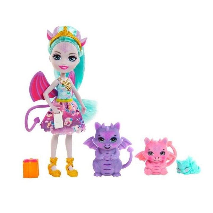ENCHANTIMALS Poupée Deanna Dragon 15 cm et Dragons