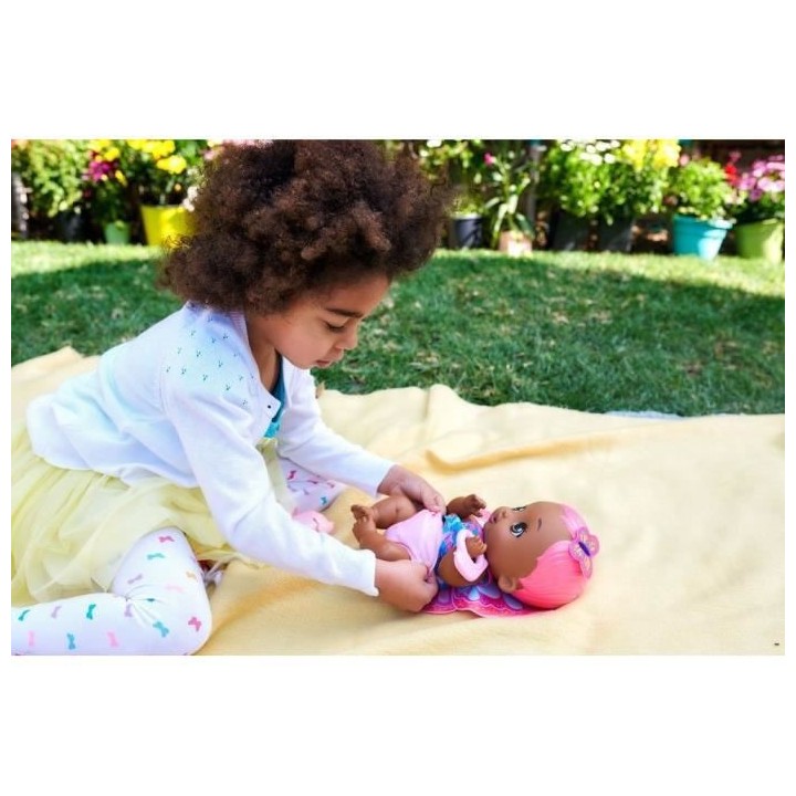 My Garden Baby - Bébé Papillon Corail Boit et Fait Pipi, 30 cm, couc