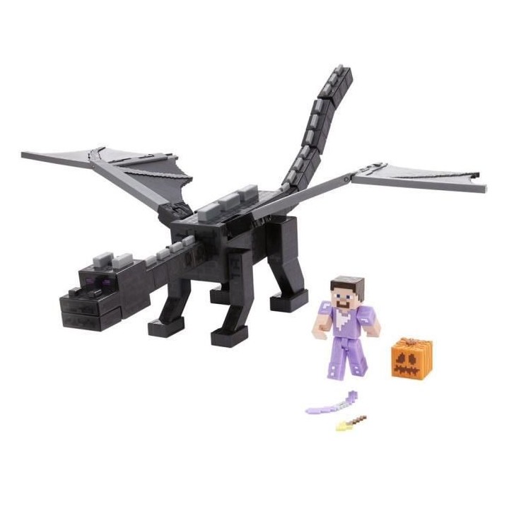 Minecraft - Coffret Ultime Ender Dragon, 50 cm avec souffle de brume,