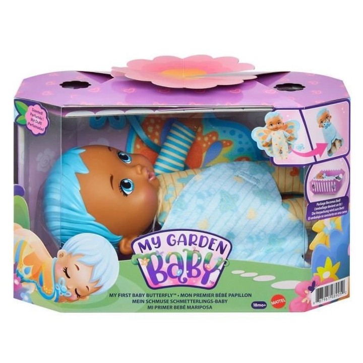My Garden Baby - Mon Premier Bébé Papillon, bleu, 23 cm, corps soupl