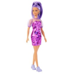 Barbie - Barbie Fashionista Robe Violette - Poupée Mannequin - Des 3 ans