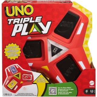 Mattel Games - Uno triple play, 112 cartes et unité de jeu sonore et