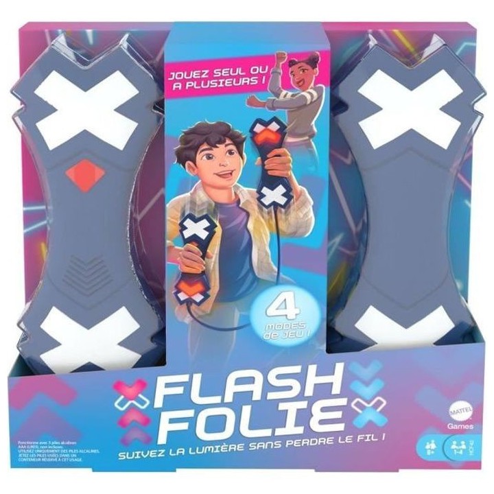Mattel Games - Flash Folie, jeu électronique avec 2 manettes vocales