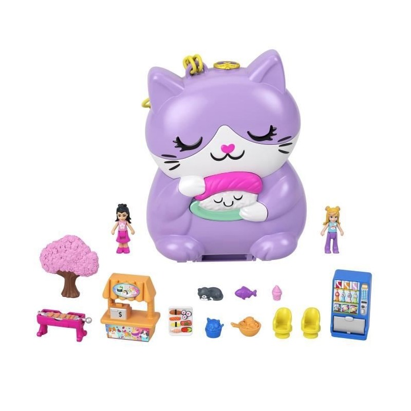 POLLY POCKET - Coffret Chat Restaurant - poupée mini-univers - 4 ans et +