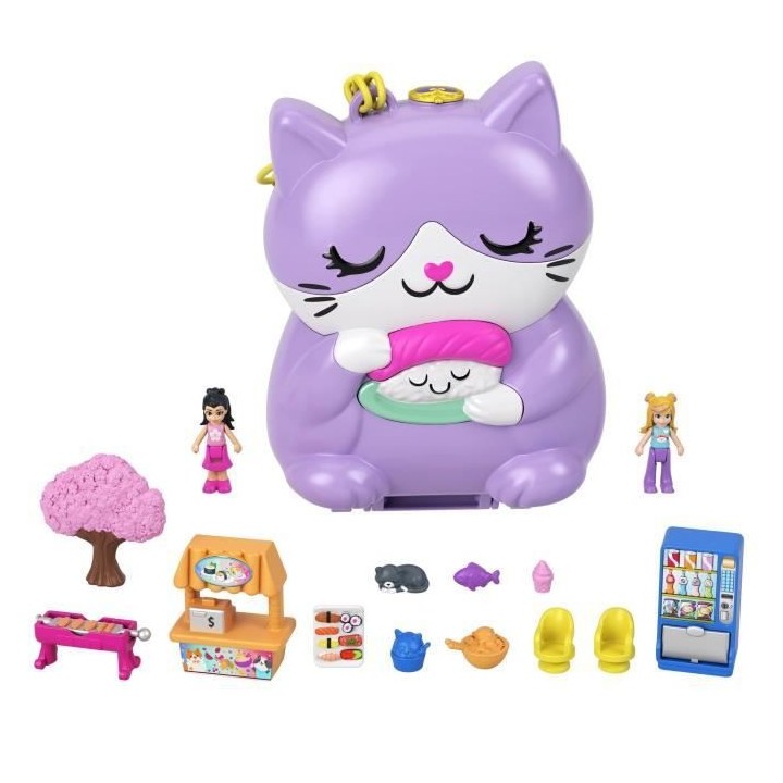 POLLY POCKET - Coffret Chat Restaurant - poupée mini-univers - 4 ans