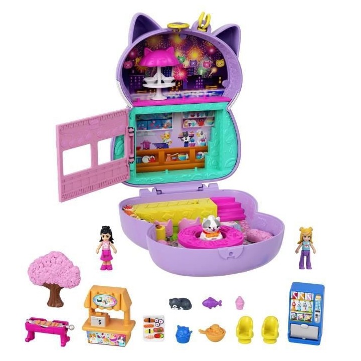 POLLY POCKET - Coffret Chat Restaurant - poupée mini-univers - 4 ans