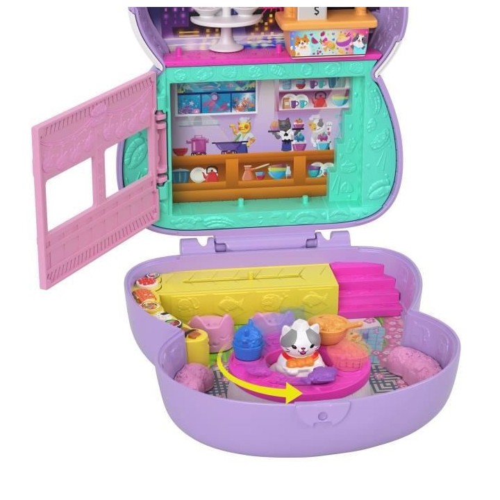POLLY POCKET - Coffret Chat Restaurant - poupée mini-univers - 4 ans