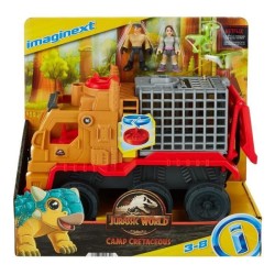 Fisher-Price Imaginext - Jurassic World La Colo du Crétacé, Camion de Capture et Yaz - Figurine Dinosaure - Des 3 ans