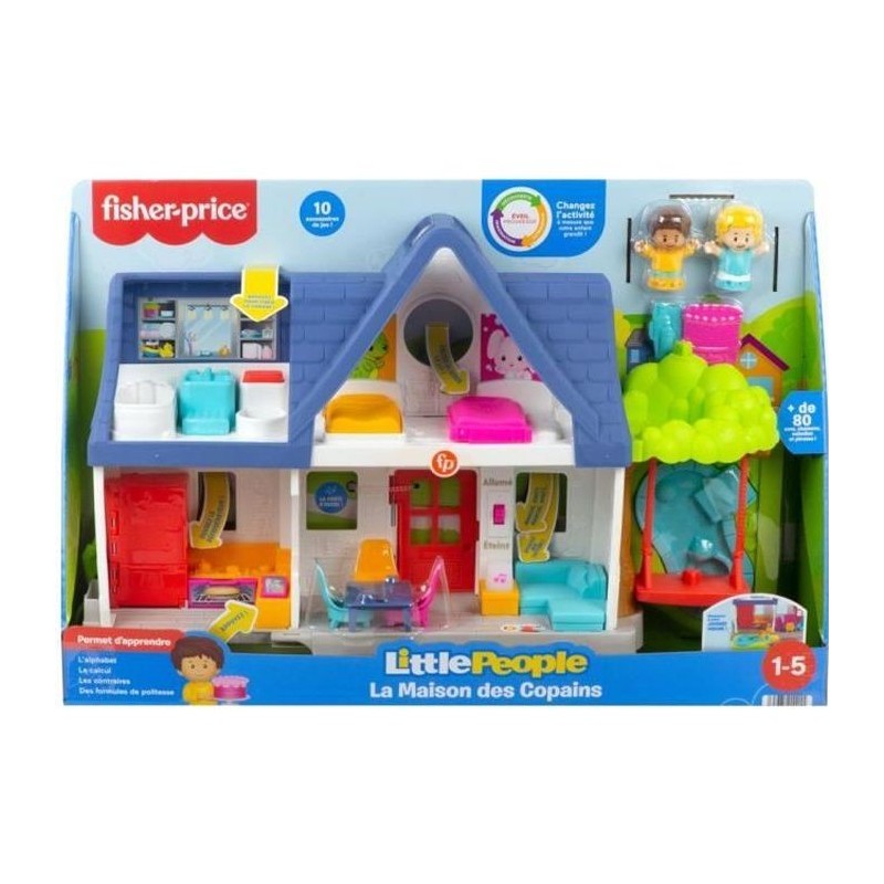 Fisher-Price - Maison Little People, coffret avec contenu d'Éveil Progressif - Jouet d'éveil 1er âge - Des 12 mois