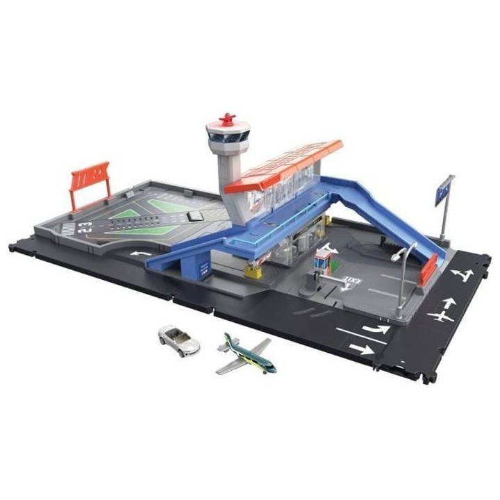 Matchbox - Coffret Aéroport Matchbox, avec sons, accessoires, 1 voitu