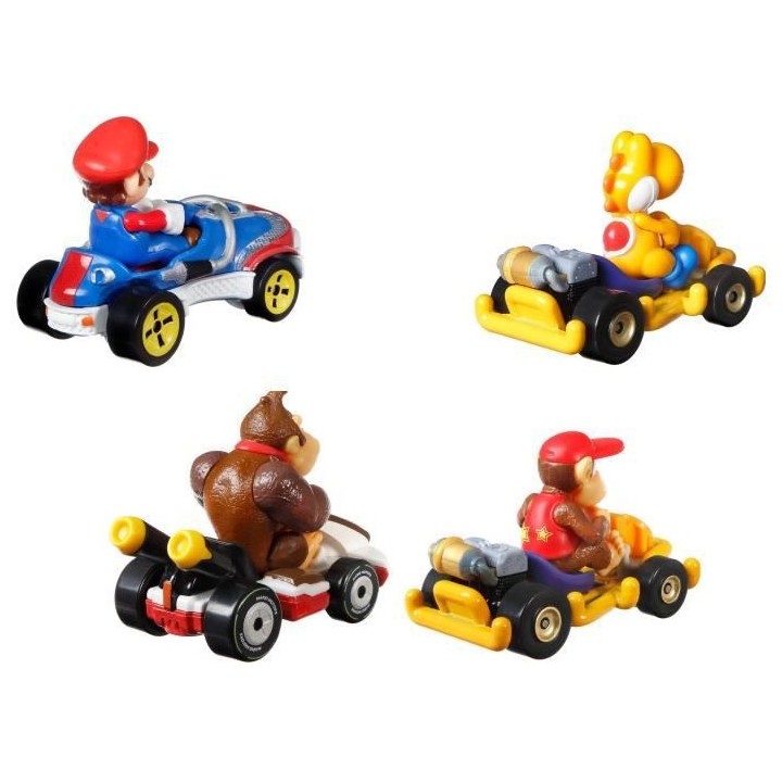 Hot Wheels - Mario Kart - Pack De 4 Vehicules Mario Kart - Mini-Véhic