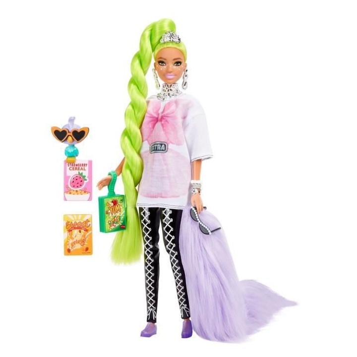 Barbie - Barbie Extra Natte Vert Fluo - Poupée