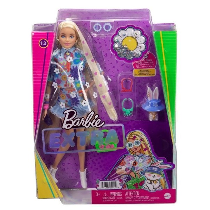 Barbie - Barbie Extra Robe Fleurie - Poupée - 3 ans et +