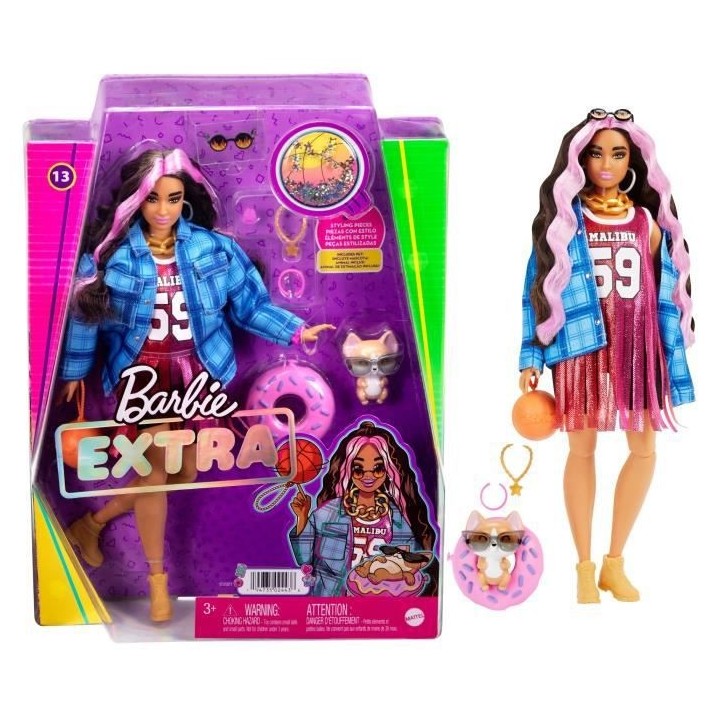Barbie - Barbie Extra Robe Basketball - Poupée - 3 ans et +