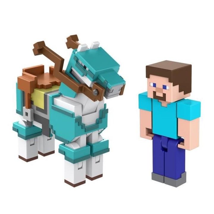 Minecraft - Steve Et Son Cheval En Diamant - Figurines D'Action