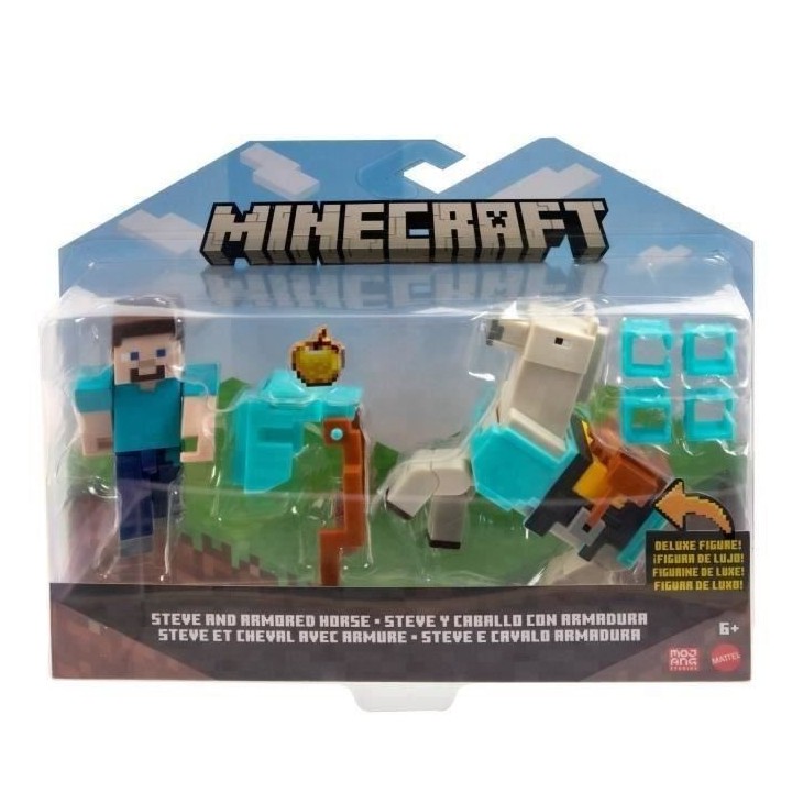 Minecraft - Steve Et Son Cheval En Diamant - Figurines D'Action
