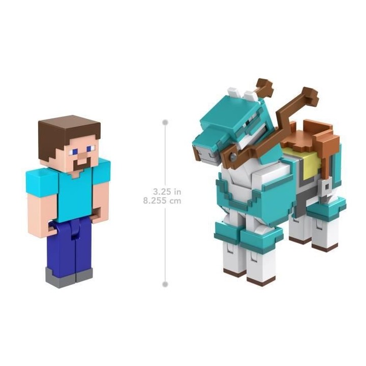 Minecraft - Steve Et Son Cheval En Diamant - Figurines D'Action