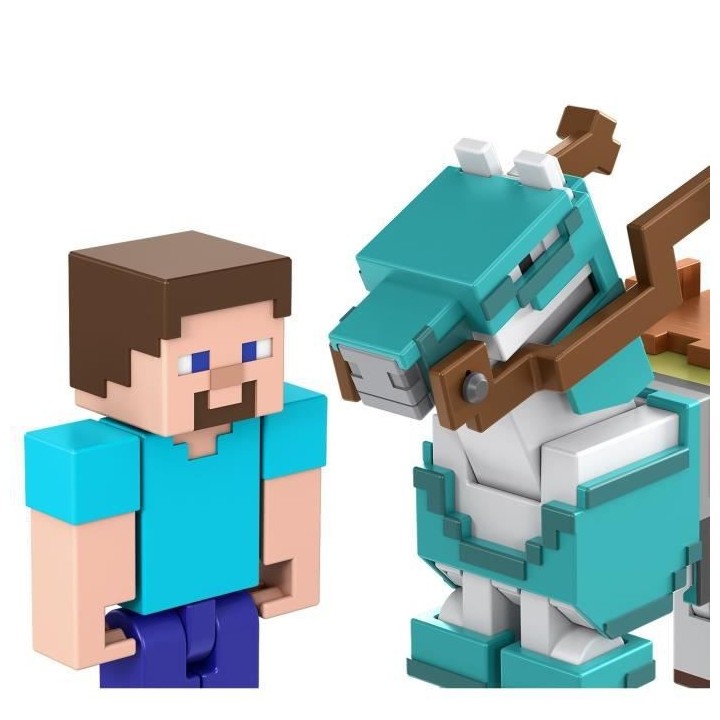 Minecraft - Steve Et Son Cheval En Diamant - Figurines D'Action