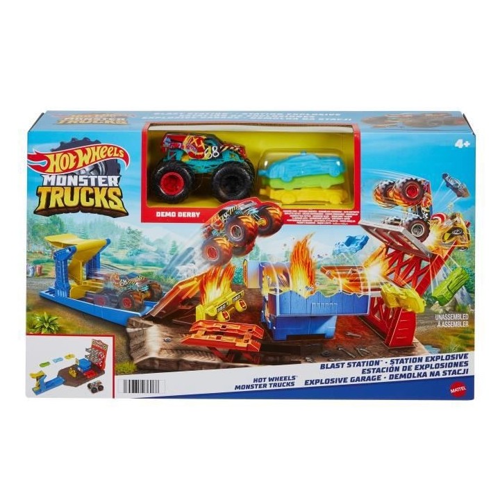 Hot Wheels - Monster Trucks - La Station Explosive - Playset