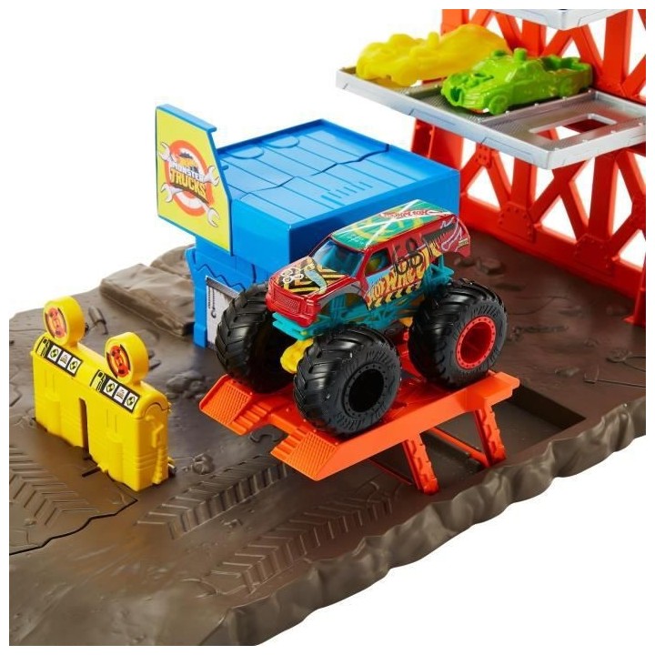Hot Wheels - Monster Trucks - La Station Explosive - Playset