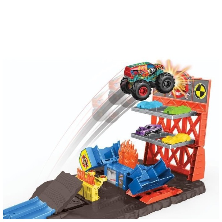 Hot Wheels - Monster Trucks - La Station Explosive - Playset