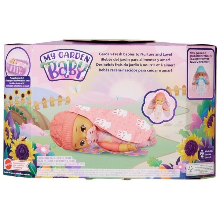 My Garden Baby - Mon Premier Bébé Lapin, Rose, 23cm - Poupée / Poup