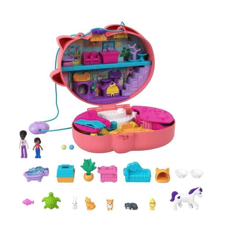 POLLY POCKET - Sac Chat Calin Surprises - poupée mini-univers - 4 ans et +