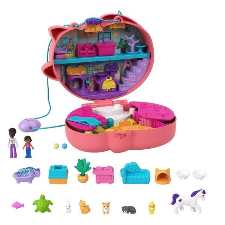 POLLY POCKET - Sac Chat Calin Surprises - poupée mini-univers - 4 ans