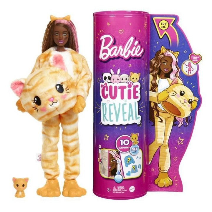 Barbie - Barbie Cutie Reveal Chaton - Poupée - 3 ans et +