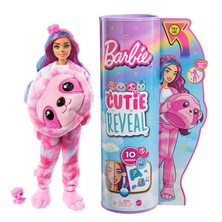 Barbie - Barbie Cutie Reveal Paresseux - Poupée - 3 ans et +