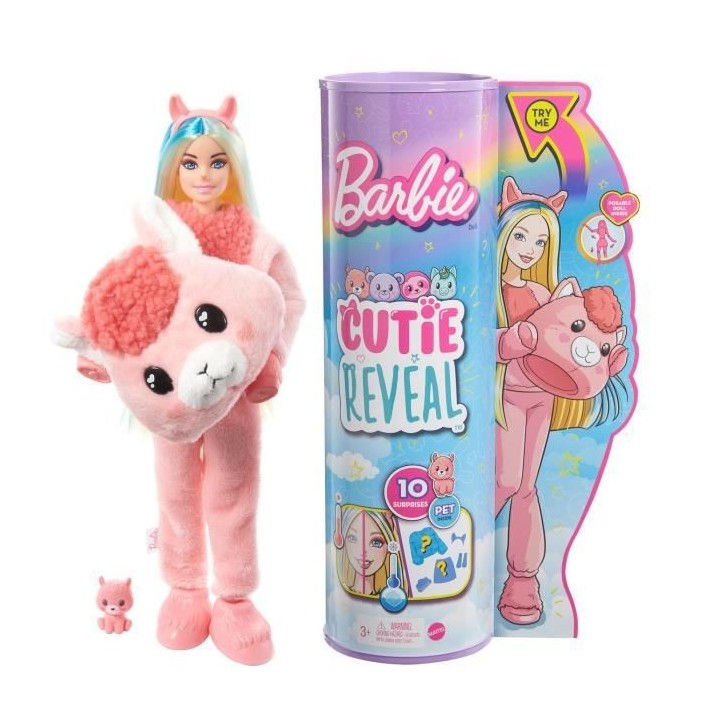 Barbie - Barbie Cutie Reveal Lama - Poupée - 3 ans et +