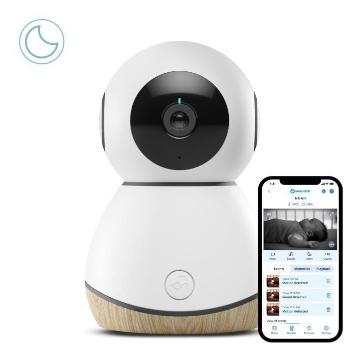 MAXI-COSI Ecoute bébé vidéo see connecté, camera HD 1080p, vision