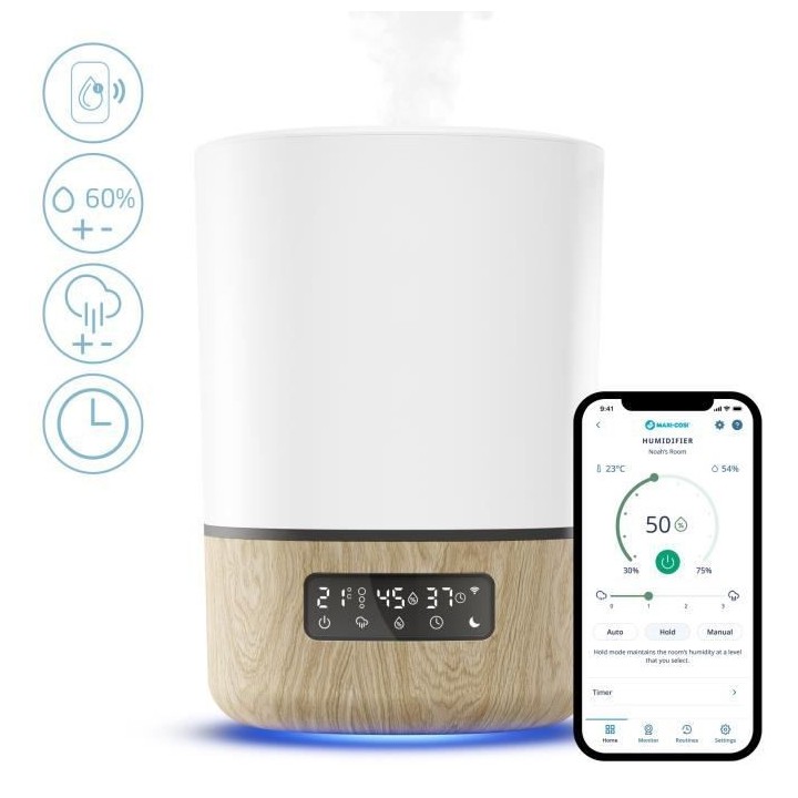 MAXI-COSI Humidificateur d'air connecté breathe, diffuseur d'huiles e