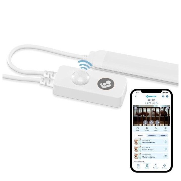 MAXI-COSI Veilleuse de lit connectée pour bébé glow, détecteur de