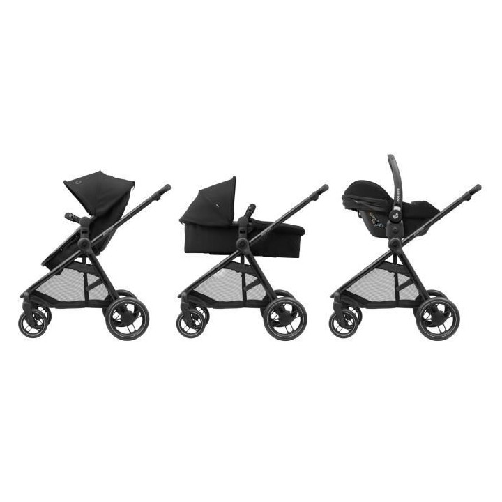 MAXI-COSI Poussette 2 en 1 Zelia 3, nacelle intégrée, 4 roues, Essen