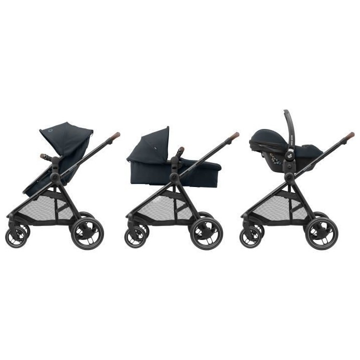 MAXI-COSI Poussette 2 en 1 Zelia 3, nacelle intégrée, 4 roues, Essen