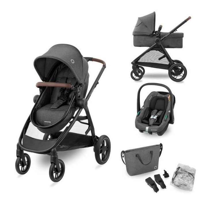 MAXI-COSI Poussette 3 en 1 Zelia S trio iSize 4 roues avec Cosi Cabrio