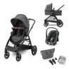 MAXI-COSI Poussette 3 en 1 Zelia S trio iSize 4 roues avec Cosi Cabriofix iSize et accessoires Dark Grey